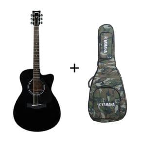 Yamaha FS80C Black Acoustic Guitar with Military Gig Bag Combo Package